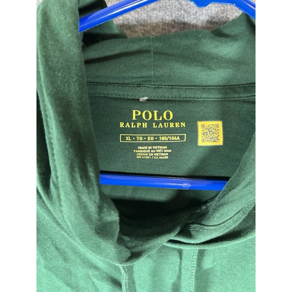 Polo Ralph Lauren Men's Long Sleeve Hooded T-Shirt Dark Green Red Pony Size XL - Picture 4 of 4